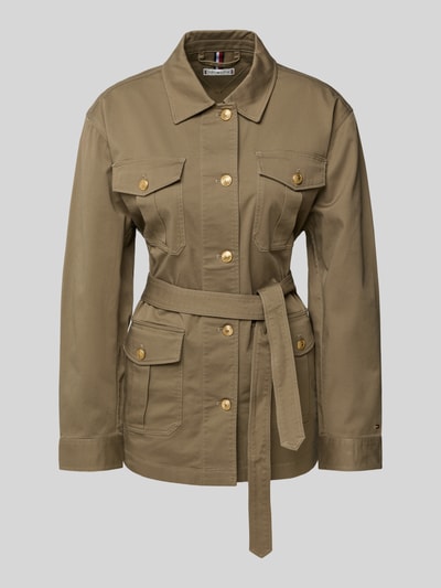 Tommy Hilfiger Regular fit overhemdjack met goudkleurige knopen Taupe - 2