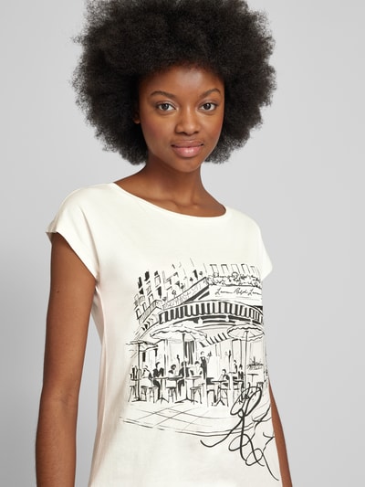 Lauren Ralph Lauren T-shirt met boothals, model 'GRIETA' Offwhite - 3