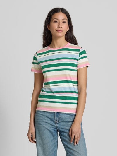 Tom Tailor Denim Boxy Fit T-Shirt mit Streifenmuster Offwhite 4