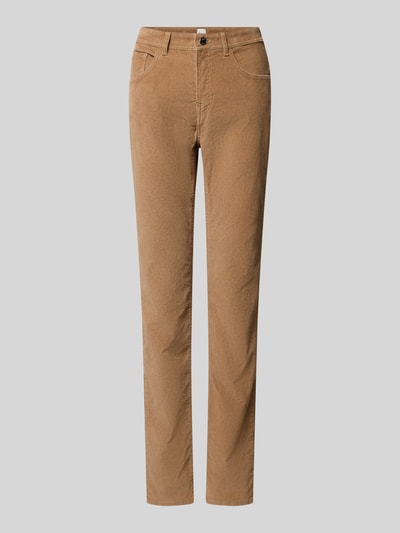 Brax Spodnie sztruksowe o kroju slim fit z mieszanki bawełny model ‘Mary’ Camel 2