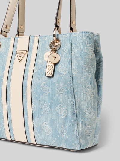 GUESS Torba typu tote z czystej bawełny model 'Noelle' Jeansowy niebieski 2