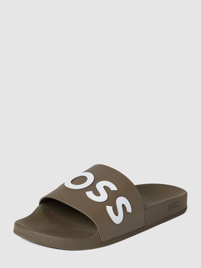 BOSS Slides mit Label-Schriftzug Khaki 2