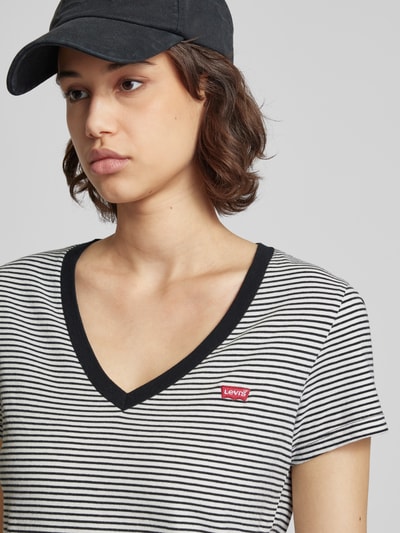 Levi's® T-shirt met V-hals Zwart - 3