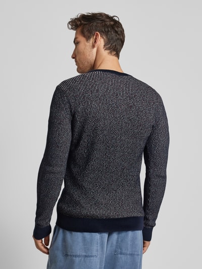 Tom Tailor Regular Fit Strickpullover aus atmungsaktiver und weicher Baumwolle Dunkelblau 5