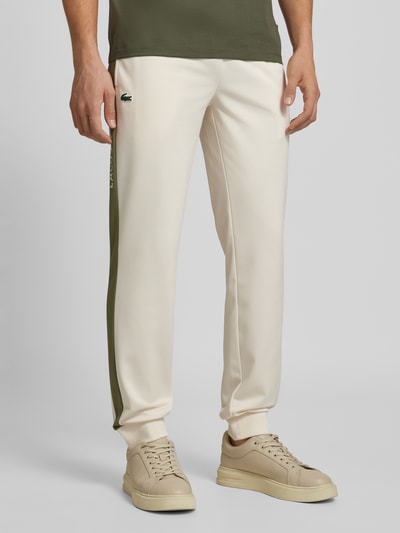 Lacoste Slim fit sweatpants met elastische band Offwhite - 4