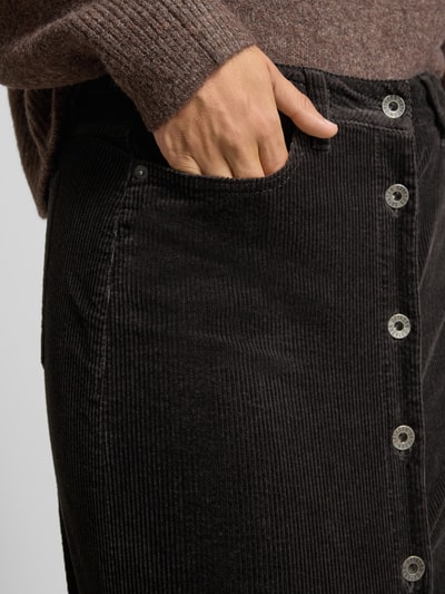 Drykorn Minirok van corduroy met knoopsluiting, model 'AFSON' Chocoladebruin - 3