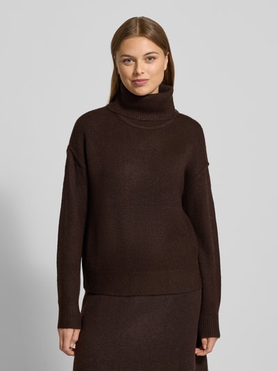 Christian Berg Woman Regular fit pullover in gebreide look Chocoladebruin - 4