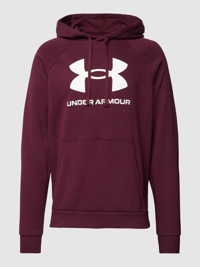 Under Armour Hoodie mit Label-Print Modell 'Rival' Bordeaux 2