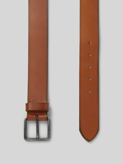 Produktfoto, Gürtel aus echtem Rindsleder Modell 'JEEKO_SZ40' von BOSS, Optik: Unifarben, Verschluss: Dornschließe, Label-Prägung, Glattleder