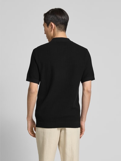 SELECTED HOMME Poloshirt mit kurzem Reißverschluss Black 5