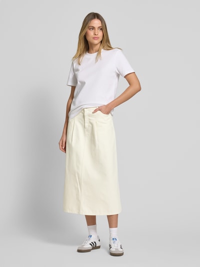 Jake*s Casual Jeansrok met bandplooien Offwhite - 1