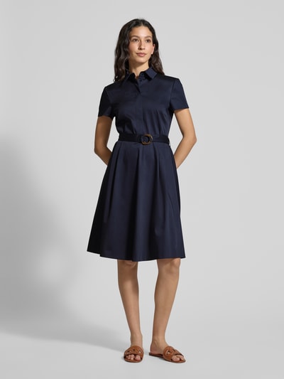 Christian Berg Woman Selection Knielanges Kleid mit Taillengürtel Marine 1