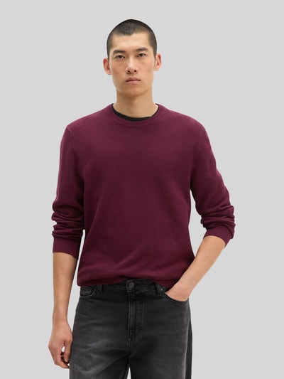 Marc O'Polo Regular Fit Pullover aus reiner Baumwolle Bordeaux 4