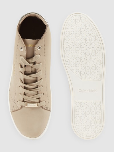 CK Calvin Klein High Top Sneaker aus Leder  Beige 4