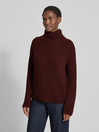 Drykorn Gebreide pullover met opstaande kraag, model 'ARWEN' Bordeaux - 4