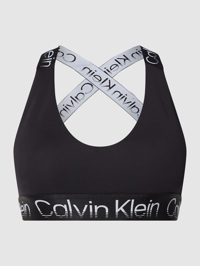 Calvin Klein Performance Stanik z elastycznym paskiem z logo  Czarny 2