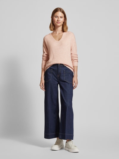 Vero Moda Regular fit gebreide pullover met V-hals, model 'CREWLEFILE' Rosé - 1