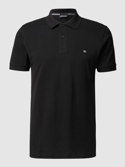 Christian Berg Men Poloshirt mit Label-Stitching Schwarz 2