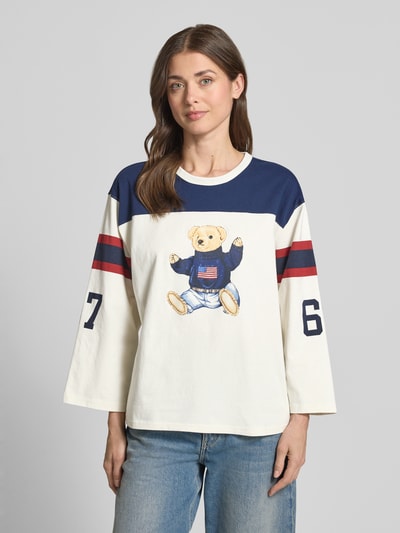 Polo Ralph Lauren bluza o kroju regular fit z nadrukiem polo bear Écru 4
