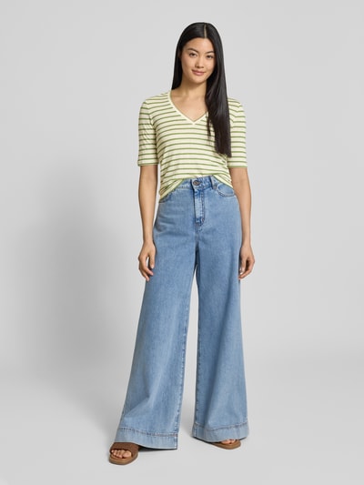 Weekend Max Mara T-Shirt mit V-Ausschnitt Modell 'OPZIONE' Gruen 1