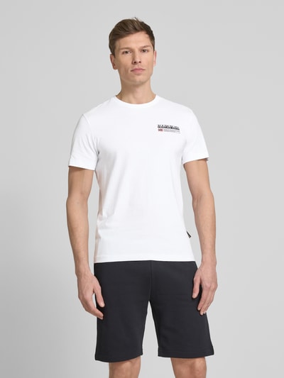 Napapijri T-Shirt mit Label-Print Modell 'KASBA' Weiss 4