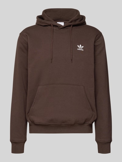 Produktfoto, Hoodie mit Kapuze von adidas Originals, bawełniany miks, luźny krój, kaptur, troczki, naszywka logo, kieszeń kangurka, ściągacze