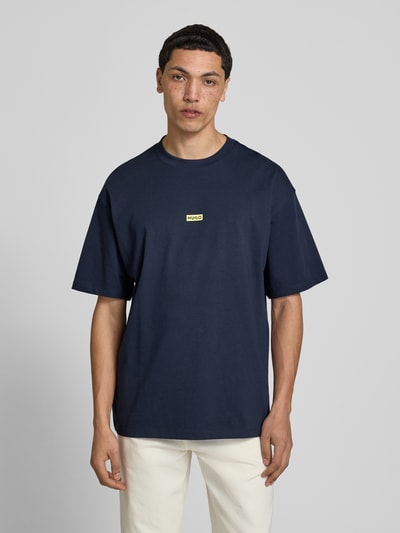 HUGO Blue Loose fit T-shirt van puur katoen Marineblauw - 4