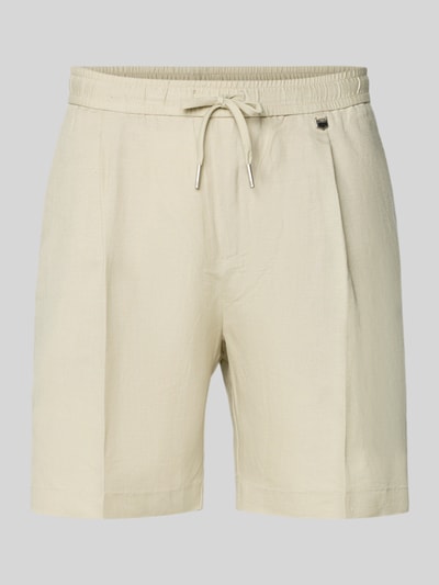 Produktfoto, Shorts aus Leinen-Viskose-Mix Modell 'NEIL' von Antony Morato in Beige, Regular Fit, Bügelfalten, elastischer Bund, glatte Textur