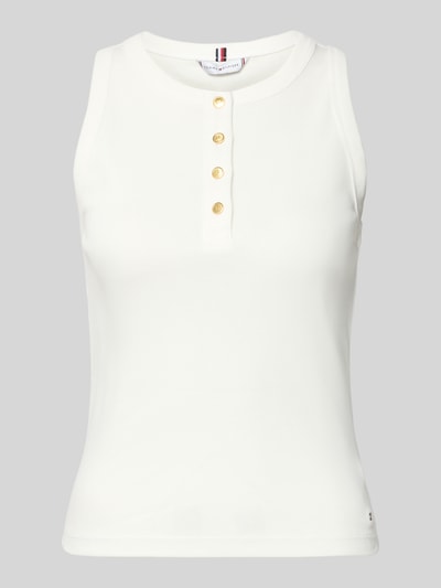 Tommy Hilfiger Slim Fit T-Shirt aus reiner Baumwolle  Ecru 2