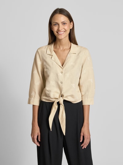 s.Oliver BLACK LABEL Bluzka o kroju regular fit z wyhaftowanym motywem Piaskowy 4