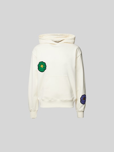 ISNURH Oversized Hoodie mit Motiv-Patches Sand 2