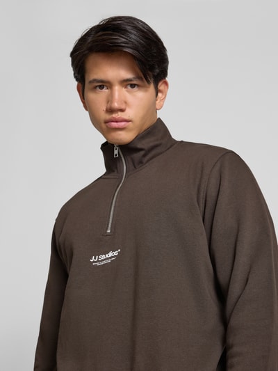 Jack & Jones Troyer mit Troyer-Kragen Modell 'SOHO' Dunkelbraun 3