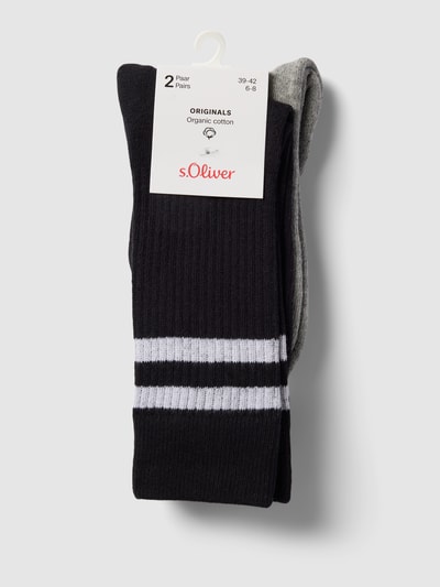 s.Oliver RED LABEL Socken mit Kontraststreifen im 2er-Pack Black 3