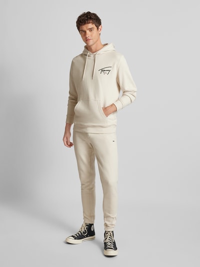 Tommy Jeans Regular fit hoodie met labelprint Beige - 1