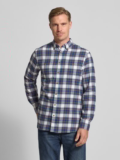 Christian Berg Men Koszula casualowa o kroju regular fit z kołnierzykiem typu button down Petrol 4