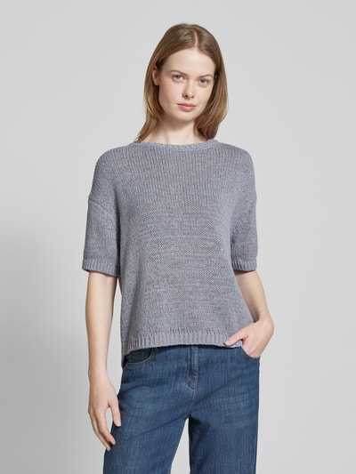 Marc O'Polo Loose Fit Strickpullover mit kurzem Arm Rauchblau 4