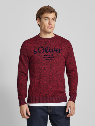 s.Oliver RED LABEL Regular Fit Strickpullover mit Logo Rot 4