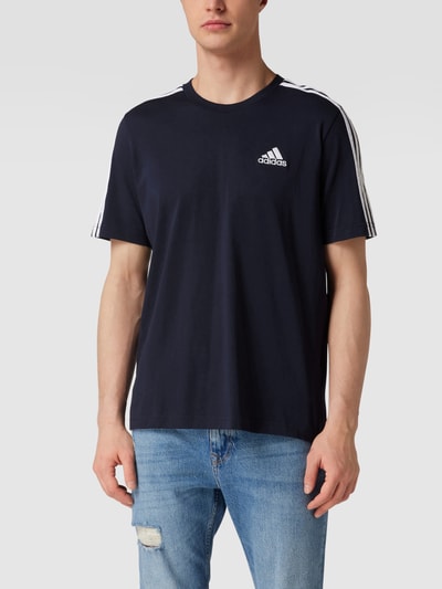 ADIDAS SPORTSWEAR T-Shirt mit Label-Streifen Marine 4