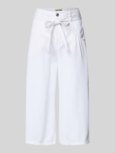 Produktfoto, Culotte im 5-Pocket-Design mit Bindegürtel van Oui, dames culotte van lyocellmix, loose fit, knoop- en ritssluiting, bandwijdte maat 36: 39 cm, binnenbeenlengte maat 36: 49 cm