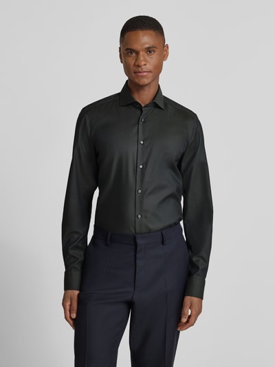 OLYMP Level 5 Slim Fit Businesshemd aus Baumwoll-Mix mit Kentkragen Oliv 4