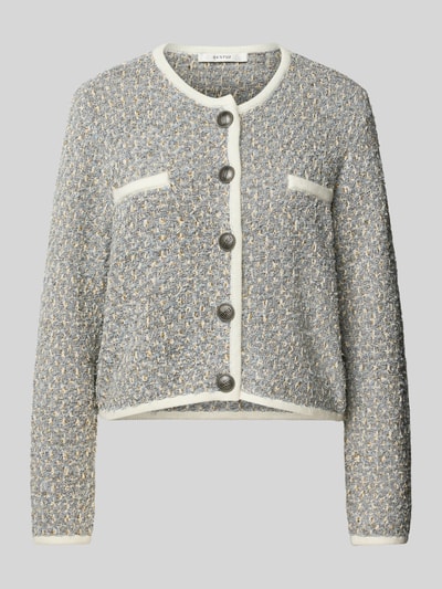 Gestuz Gebreid jack met knoopsluiting, model 'nalin' Lichtblauw - 2