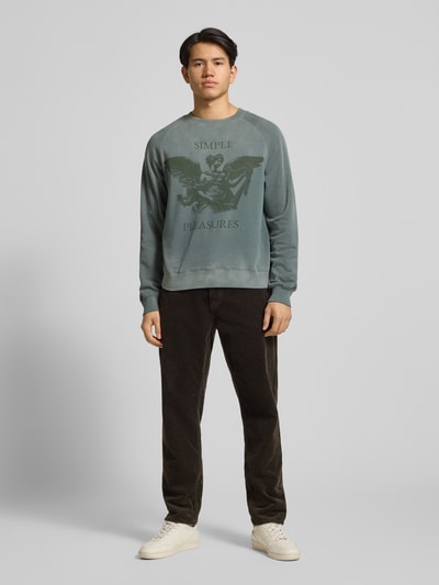DEUS EX MACHINA Sweatshirt met motiefprint en ronde hals Donkergroen - 1