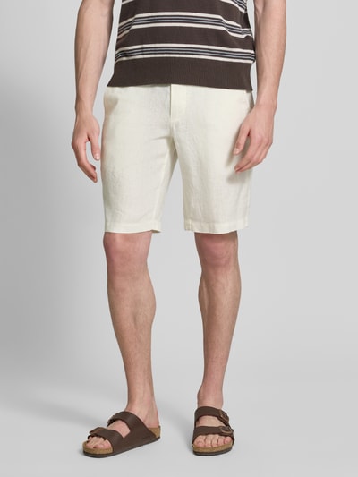 Marc O'Polo Regular Fit Shorts aus reinem Leinen Modell 'RESO JOGGER' Offwhite 4