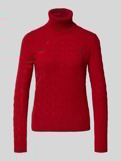 Polo Ralph Lauren Strickpullover mit Label-Stitching Dunkelrot 2