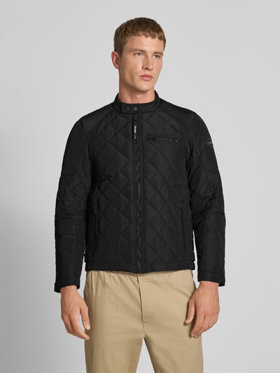 Replay Kurtka pikowana z kieszeniami zapinanymi na zamek błyskawiczny i detalem z logo Czarny 4