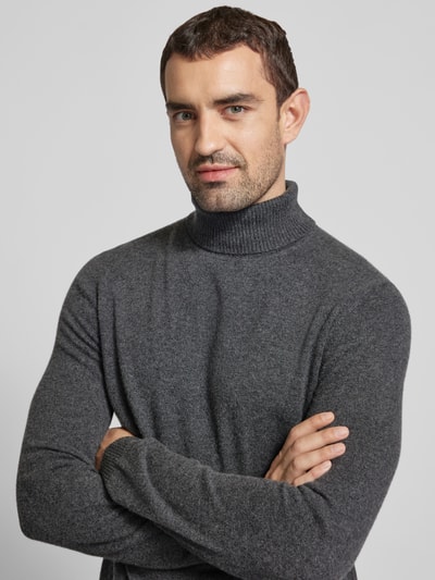 Christian Berg Men Strickpullover mit Rollkragen Anthrazit Melange 3