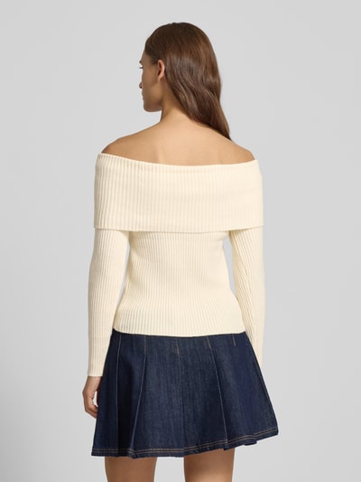 Only Slim Fit Strickpullover aus Viskose-Mix Modell 'KATIA' Offwhite Melange 5