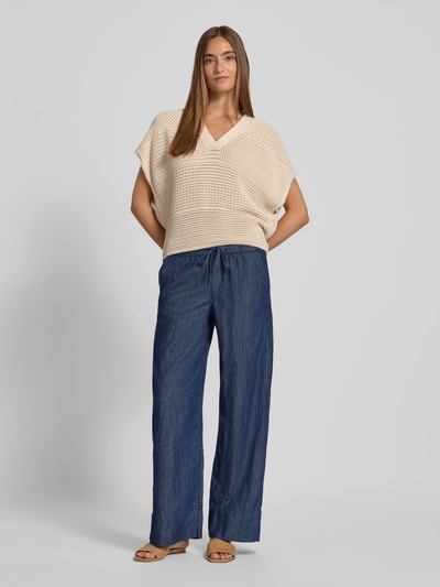 OPUS Stoffhose mit elastischem Bund Modell 'Melane' Blau Melange 1