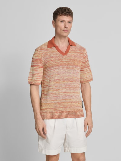 ARMEDANGELS Regular Fit Poloshirt aus reiner Bio-Baumwolle Modell 'YARNMIX' Orange 4