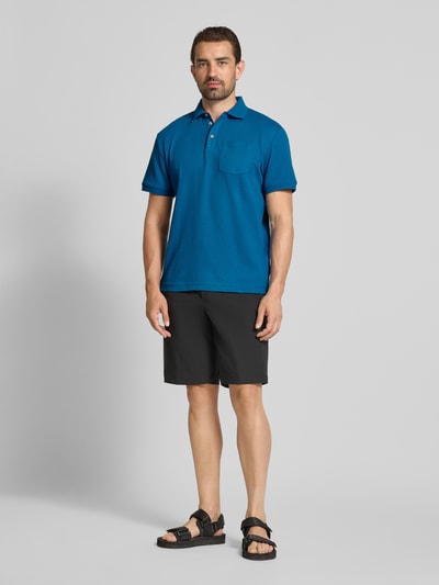 Tom Tailor Regular fit poloshirt van katoenmix Petrol - 1